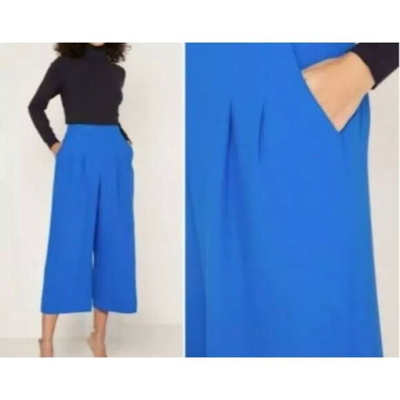 Ted baker women’s Zettah wide leg, culotte, royal blue pants, size 2 - Picture 1 of 6
